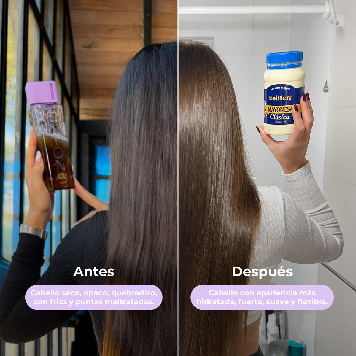 Shampoo, Acondicionador y Mayonesa